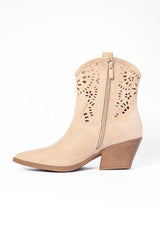 Dakota Beige Cut Out Western Bootie