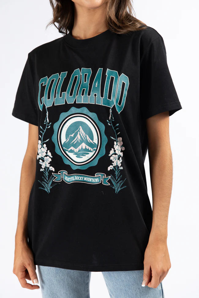 Colorado Black Oversized Graphic Tee