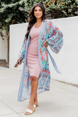 Daydream Look Blue Multi Printed Kimono FINAL SALE