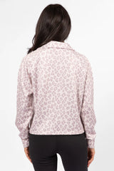 Change Of Heart Leopard Print Scuba Quarter Zip Pullover SALE