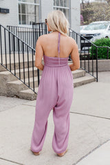 Draw Me In Mauve Halter Neck Jumpsuit SALE