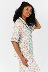 Good To Get Away Butterfly Short Sleeve Pajama Top