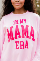 In My Mama Era Light Pink Oversized Graphic Sweatshirt