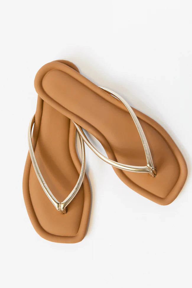 Sandy Gold Flip Flops