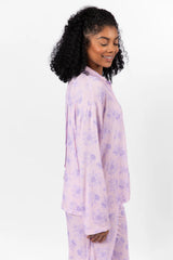 Sweet Dreams In Purple Floral Fantasy Long Sleeve Pajama Top FINAL SALE