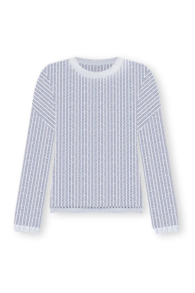 Whatever You Like Blue Striped Open Knit Sweater FINAL SALE