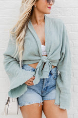 Out On Your Own Sage Gauze Acid Wash Cardigan Top FINAL SALE