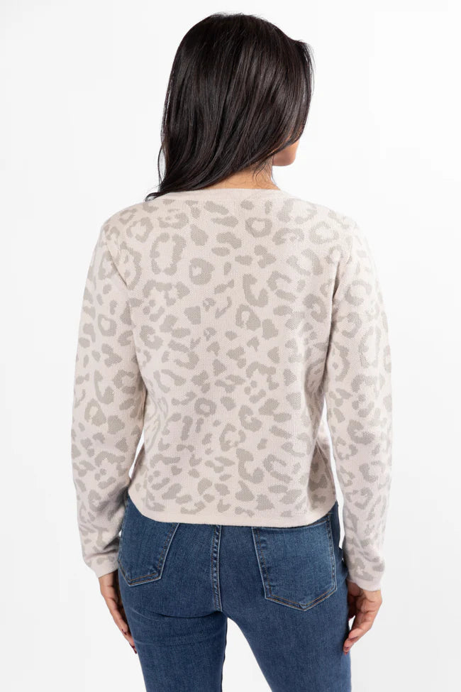 Dream Big Taupe Leopard Cardigan