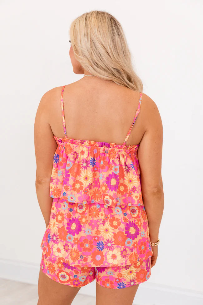 Tossing Petals Multi Retro Floral Printed Romper SALE