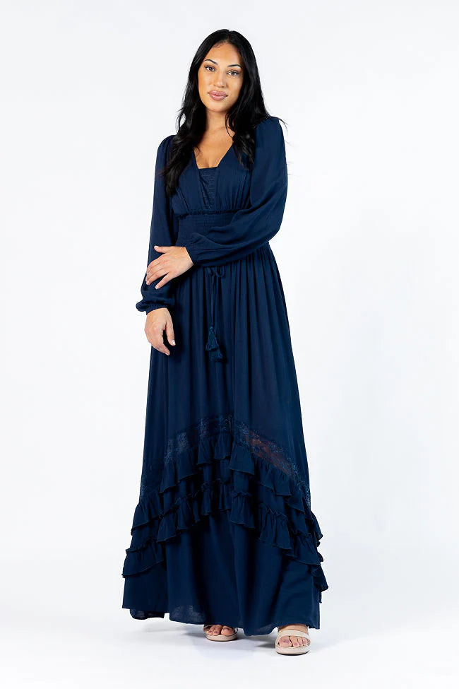 Lucky To Have You Navy Maxi Dress