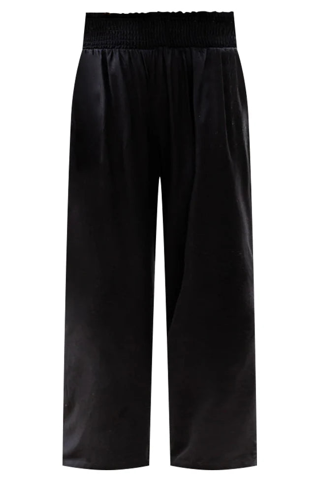 Far And Wide Smocked Waist Black Pants FINAL SALE