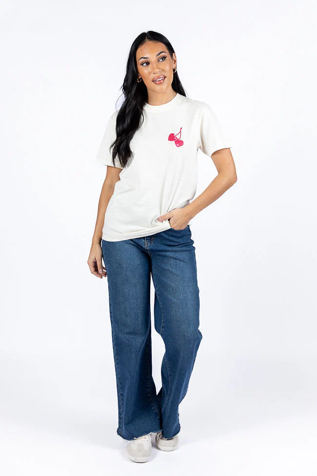 I Love You Cherry Much Ivory Comfort Color Graphic Tee