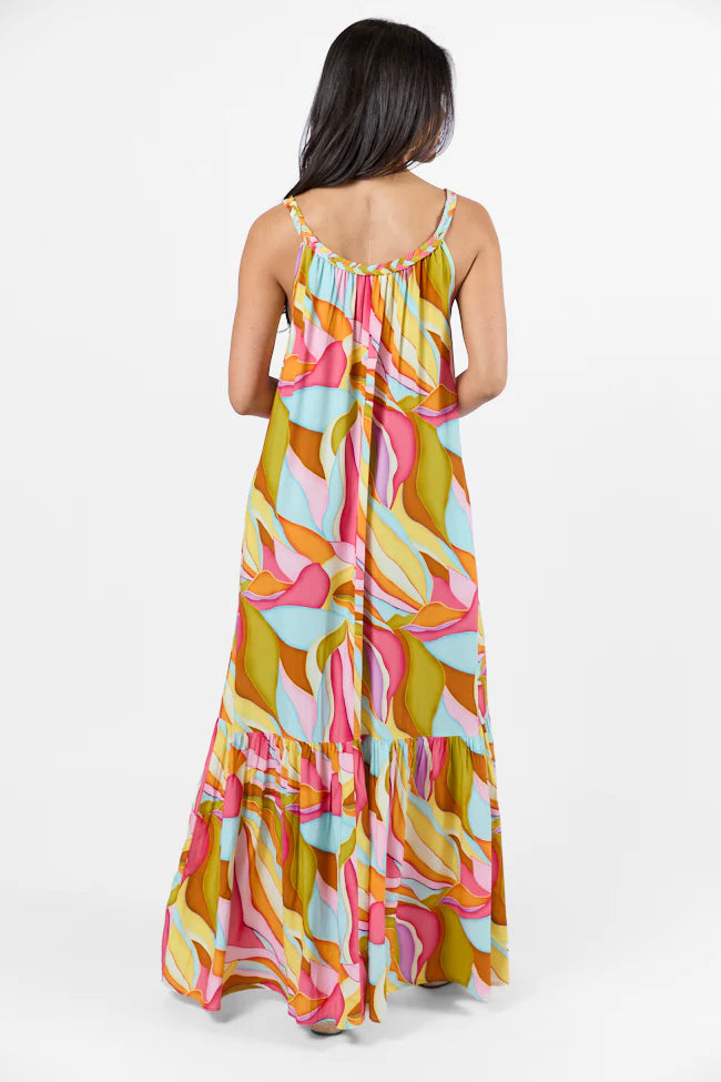 Painting The Sky Multi Print Maxi Dress