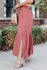 A Beautiful Day Rust Printed Maxi Skirt FINAL SALE