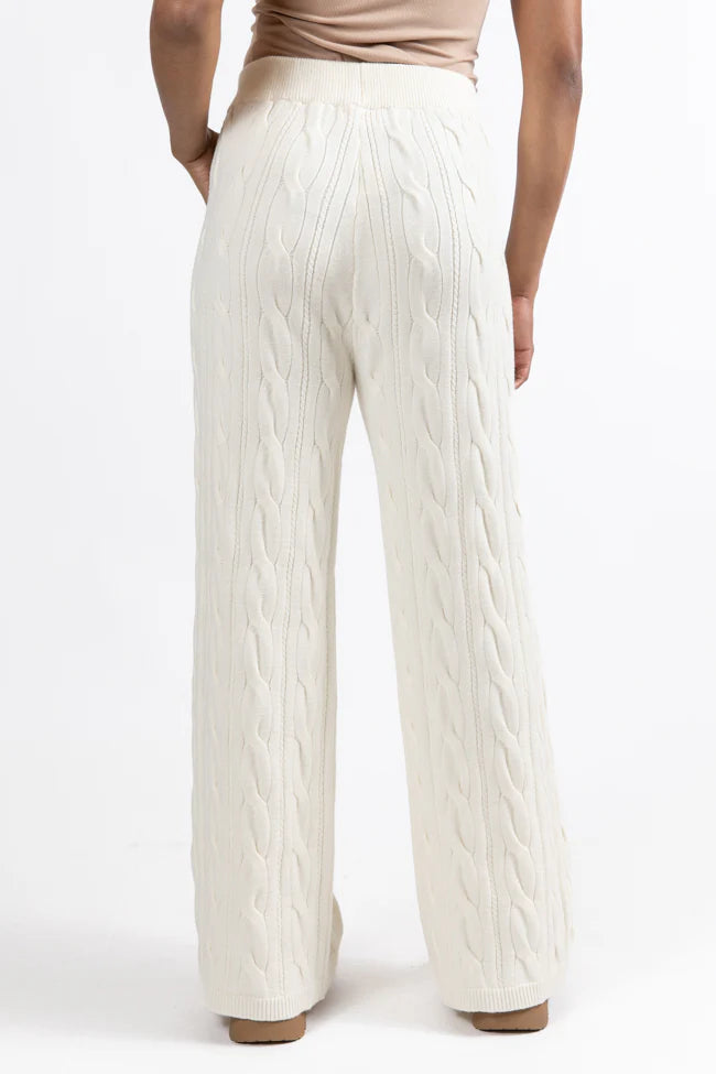 Forever Winter Ivory Cable Knit Sweater Lounge Pants Macy Blackwell X Pink Lily FINAL SALE