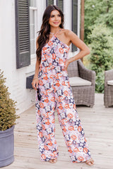 Know No Limits Navy Floral Halter Jumpsuit FINAL SALE