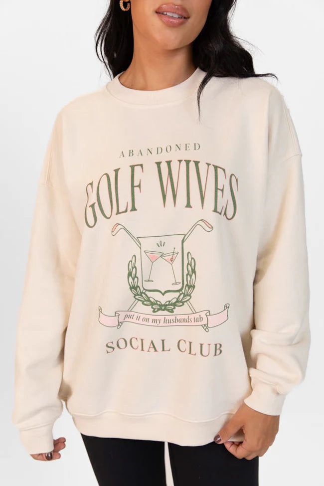 Golf Wives Cream Oversized Graphic Sweatshirt