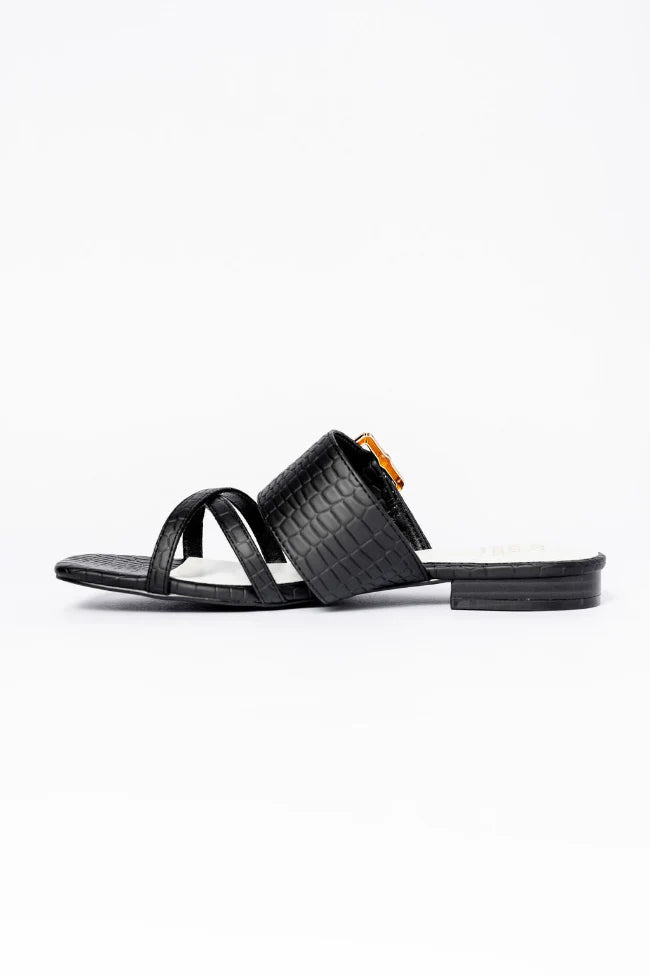 Blaine Black Buckle Sandals