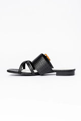 Blaine Black Buckle Sandals