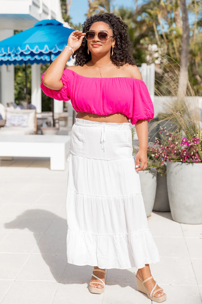 Day By Day Ivory Midi Skirt SALE