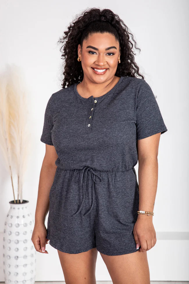 Simple Times Dark Grey Romper FINAL SALE