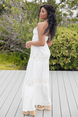 Just Say So White Appliqué Detail Maxi Dress SALE