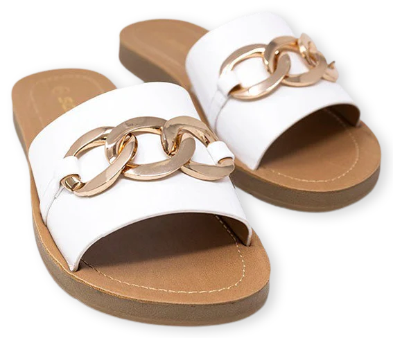 Bree White Chain Sandals FINAL SALE