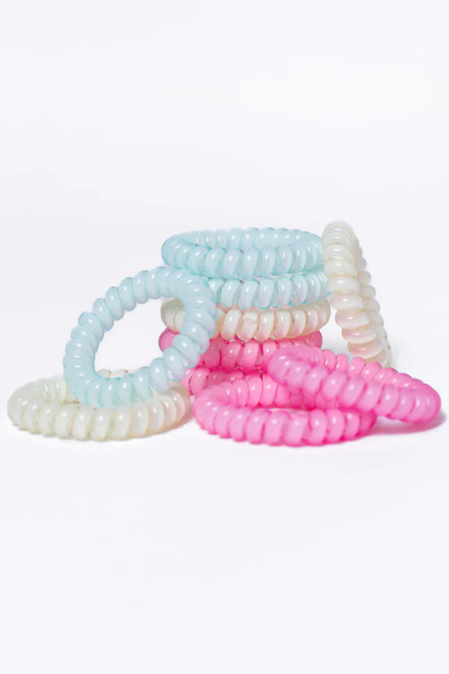 Rainbow Rubber Hair Ties Set