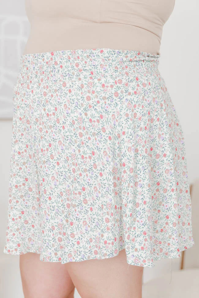 One More Time Ivory/Multi Floral Skirt FINAL SALE