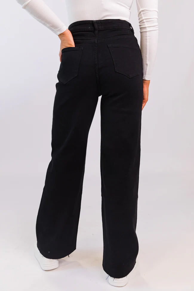 Kelsea Black Wash Wide Leg Jeans