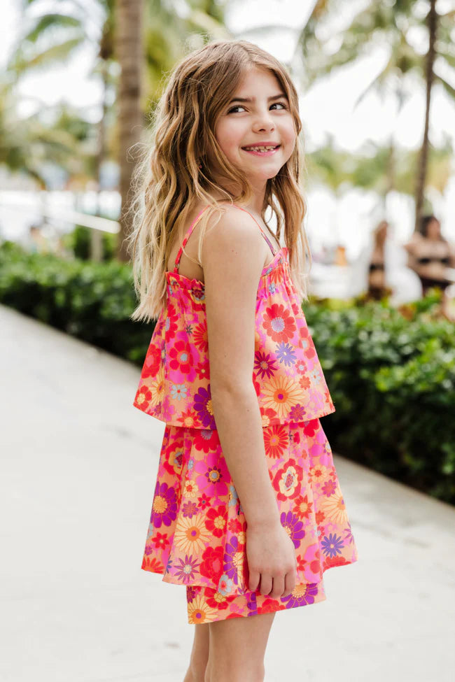 Kid's Tossing Petals Multi Retro Floral Romper SALE