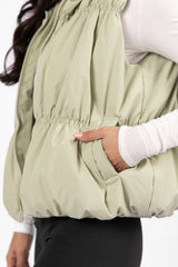 Mountain High Sage Ruched Puffer Vest SALE