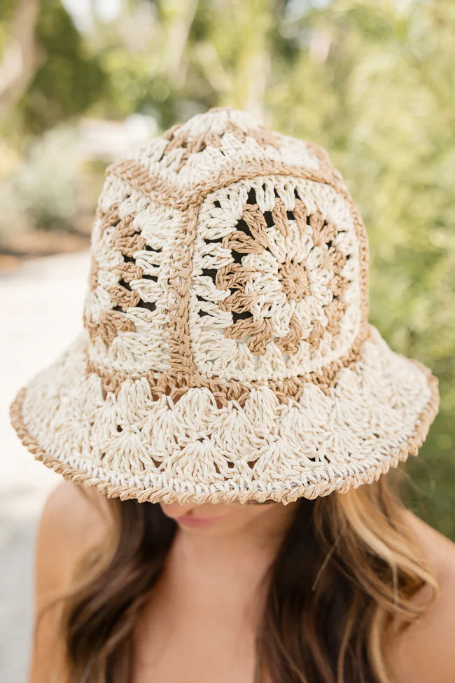 Ivory Crochet Bucket Hat SALE