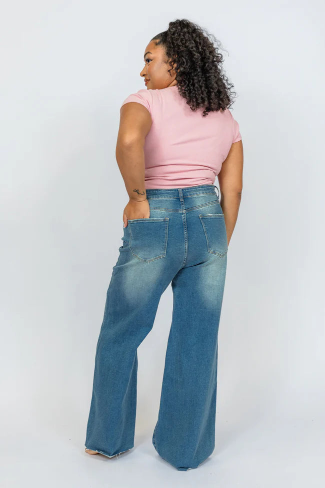 Kelsea Medium Wash Wide Leg Jeans