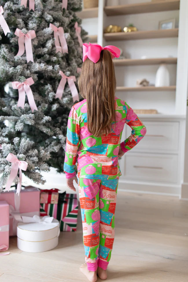 Kid's Under The Stars In Letters To Santa Bamboo Pajama Set FINAL SALE