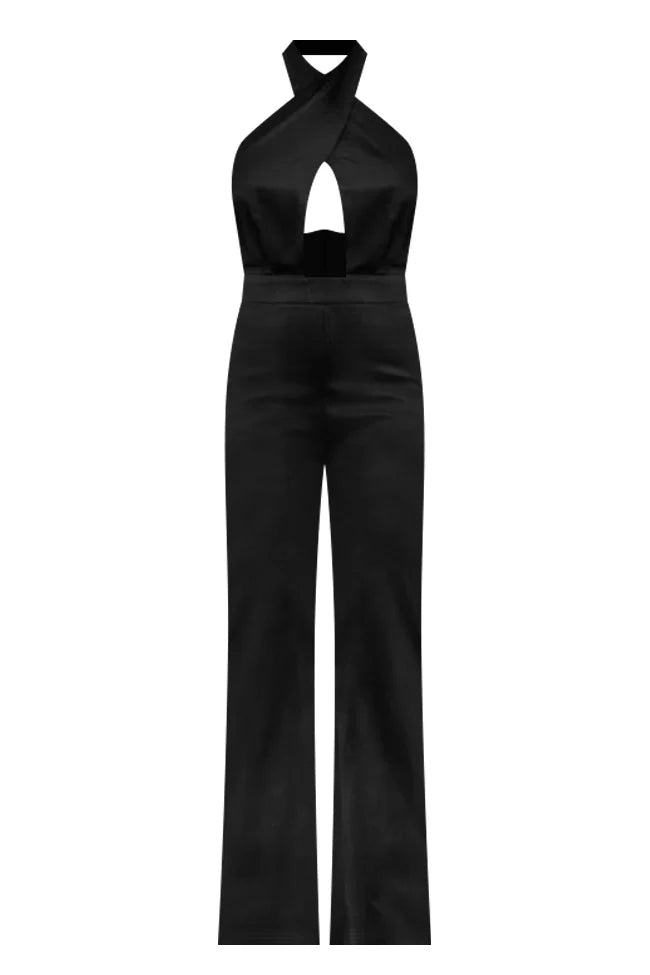 A Point In Time Black Cross Neck Jumpsuit FINAL SALE