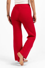 Cloud Chaser Red Sweater Knit Pants