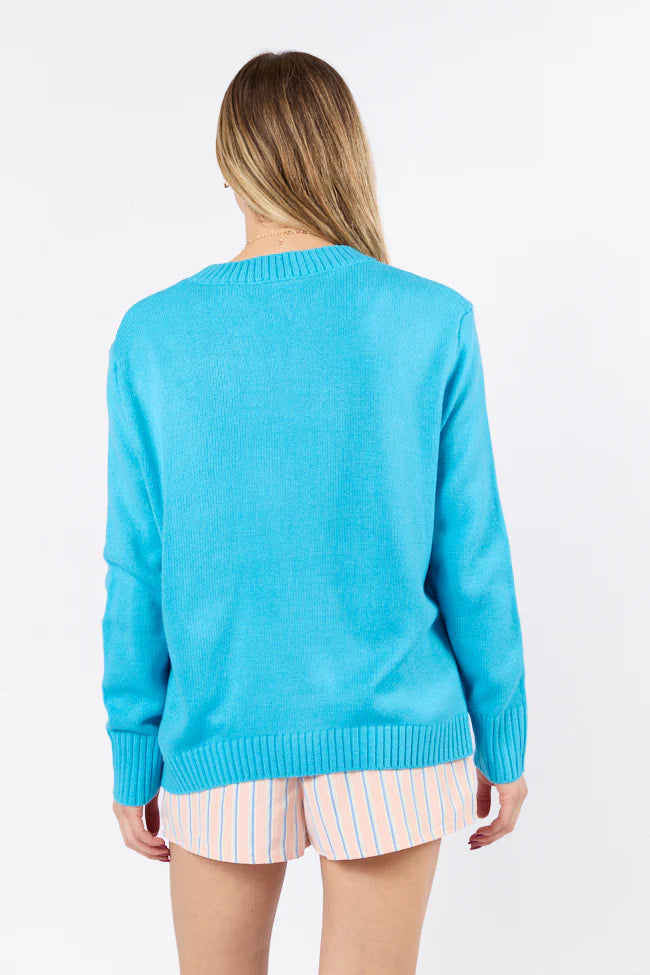 Happy Hour Blue Oversized Sweater