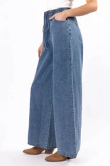 Callahan Drawstring Waist Loose Chambray Pants