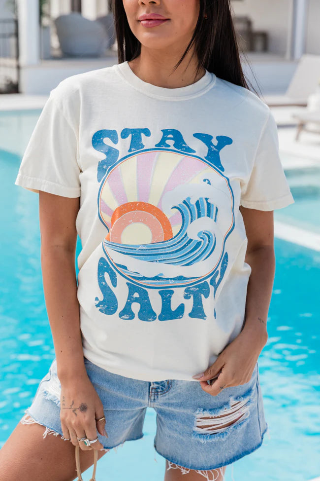 Stay Salty Soft Ivory Comfort Colors Graphic Tee