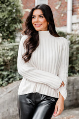 Letting You Go Ivory Chenille Turtleneck Sweater FINAL SALE