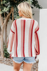 Speak The Truth Pink Multi Striped Open Knit Sweater FINAL SALE