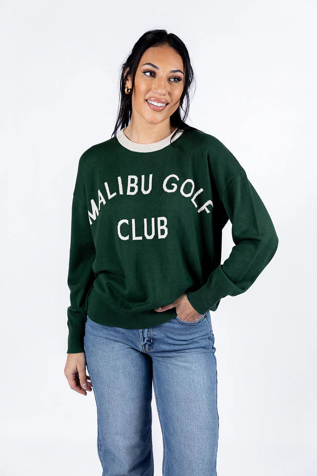 Malibu Golf Club Green Lightweight Sweater