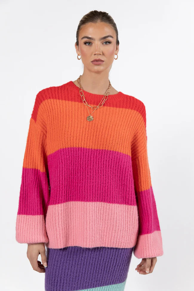 Coming Together Multi Color Striped Sweater FINAL SALE