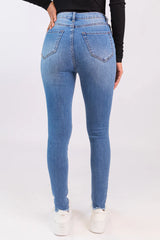 Chelsie Light Wash Busted Knee Jeans