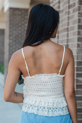 Indie Cream Lace Tiered Tank SALE