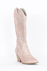 June Taupe Rhinestone Boots