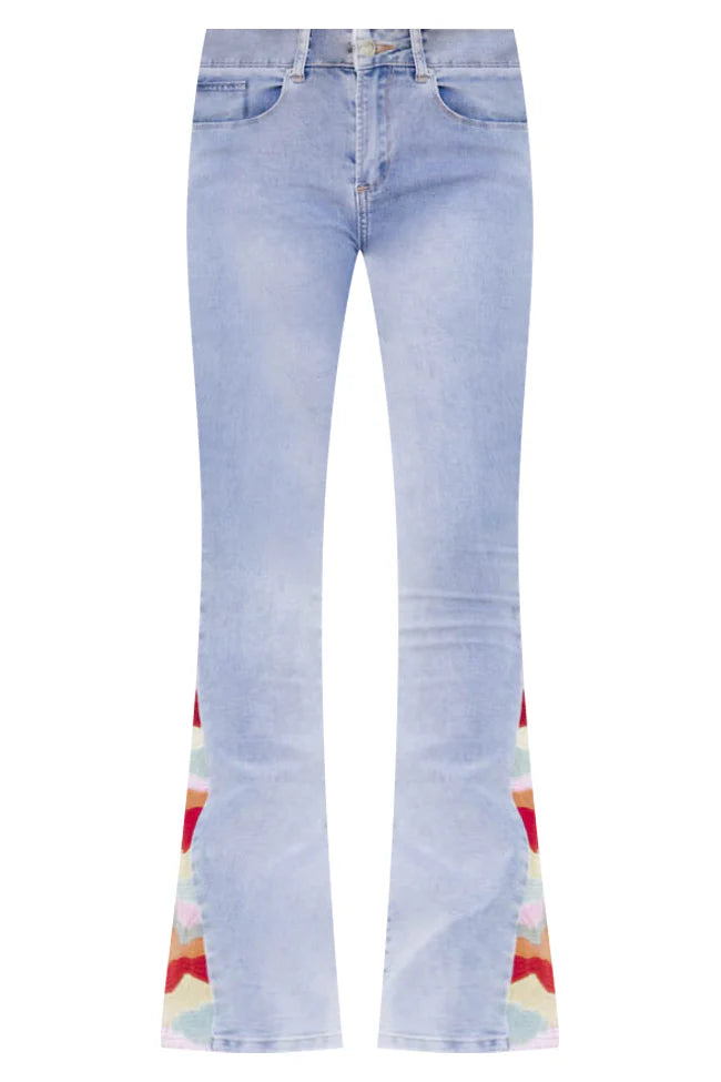 Cherish The Moment Embroidered Flare Jeans FINAL SALE