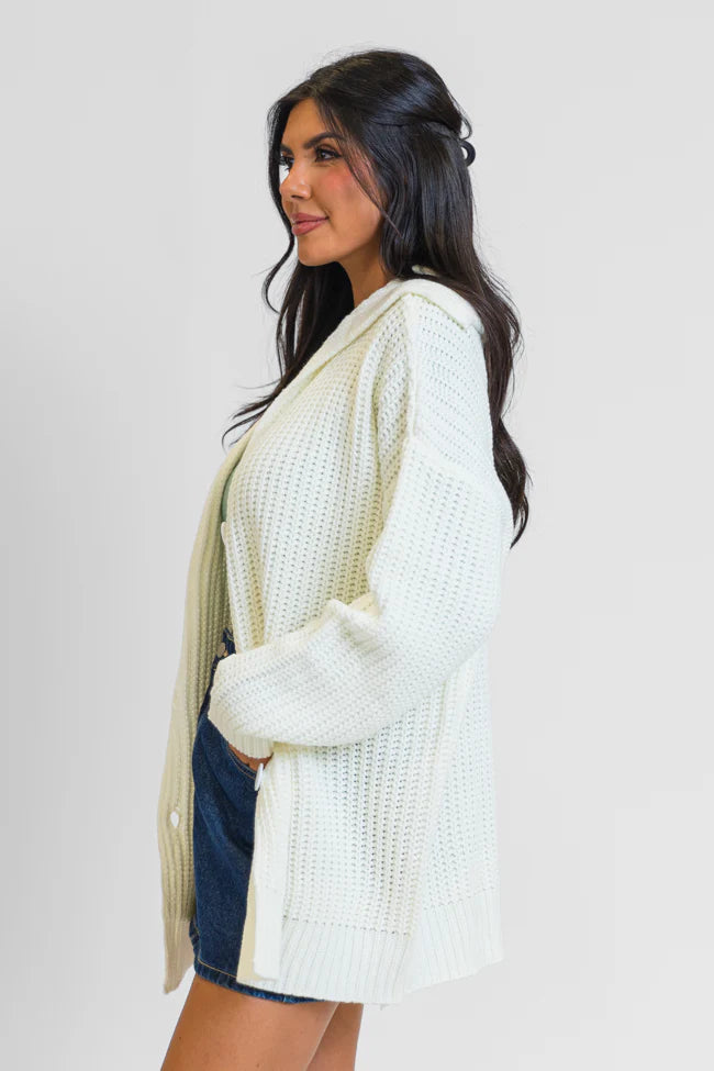 All In Theory Cream Oversized Cardigan FINAL SALE