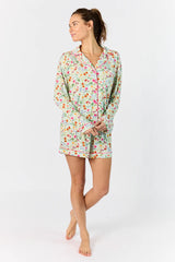 Good To Get Away Botanical Floral Long Sleeve Pajama Top